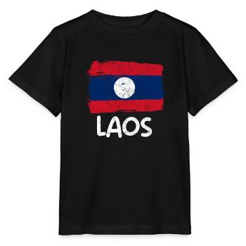 Laos Lao Laotian Girl Dress Lao I Gift - Stanley/Stella MINI CREATOR Kids’ T-Shirt - black - Front - Mikhail (115cm)