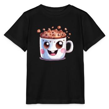 Cocoa Watercolor Drawing - Stanley/Stella MINI CREATOR Kids’ T-Shirt - black - Front - Mikhail (115cm)
