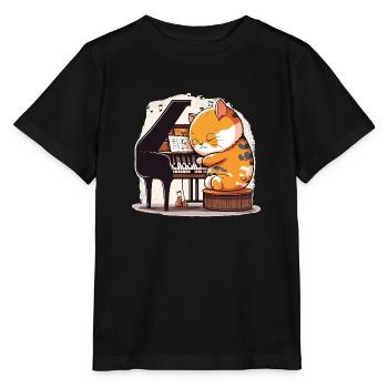 Katzen-Harmonie - Stanley/Stella Kinder T-Shirt MINI CREATOR  - Schwarz - Vorne - Mikhail (115cm)