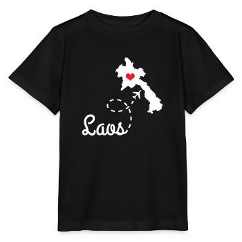 Laos Lao Laotian Flag Elephant Lao I Gift - Stanley/Stella MINI CREATOR Kids’ T-Shirt - black - Front - Mikhail (115cm)