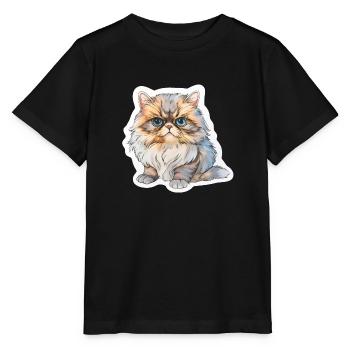 Perserkatze mollig - Stanley/Stella Kinder T-Shirt MINI CREATOR  - Schwarz - Vorne - Mikhail (115cm)