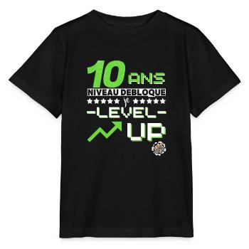 Gamer cadeau anniversaire 10 ans personnalisé - T-shirt bio MINI CREATOR Stanley/Stella Enfant - noir - Devant - Mikhail (115cm)
