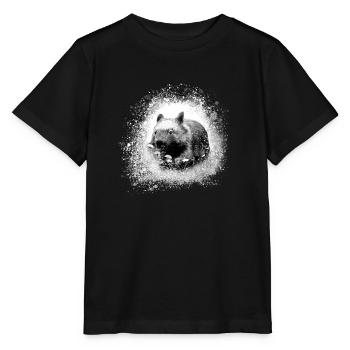 wombat,grey,watercolour, art,painting,graffiti - Stanley/Stella MINI CREATOR Kids’ T-Shirt - black - Front - Mikhail (115cm)