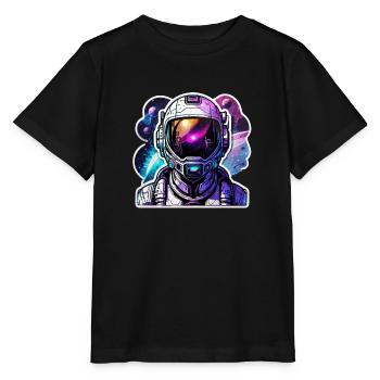 Astronaut & Galaxy Helmet - Stanley/Stella MINI CREATOR Kids’ T-Shirt - black - Front - Mikhail (115cm)