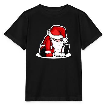 Marionnette du Père Noël assis - Blanc - T-shirt bio MINI CREATOR Stanley/Stella Enfant - noir - Devant - Mikhail (115cm)