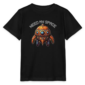 Need my place funny curious spaceship - Stanley/Stella MINI CREATOR Kids’ T-Shirt - black - Front - Mikhail (115cm)