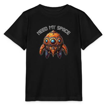 Need my place funny curious spaceship - Stanley/Stella MINI CREATOR Kids’ T-Shirt - black - Front - Mikhail (115cm)