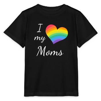 I love my moms - Stanley/Stella Kinder T-Shirt MINI CREATOR  - Schwarz - Vorne - Mikhail (115cm)