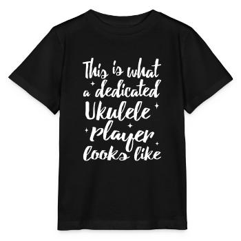 This is what a dedicated Ukulele player looks like - Stanley/Stella MINI CREATOR Kids’ T-Shirt - black - Front - Mikhail (115cm)