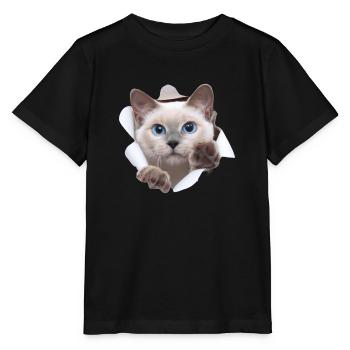 Baby cat from the hidden world - Stanley/Stella MINI CREATOR Kids’ T-Shirt - black - Front - Mikhail (115cm)
