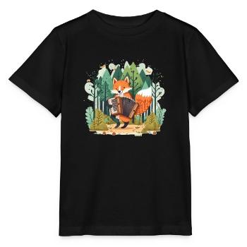 Musical Fox - Stanley/Stella MINI CREATOR Kids’ T-Shirt - black - Front - Mikhail (115cm)