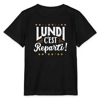 Lundi c'est reparti ! - T-shirt bio MINI CREATOR Stanley/Stella Enfant - noir - Devant - Mikhail (115cm)