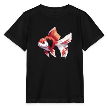 Veiltail Oranda Goldfish - Stanley/Stella MINI CREATOR Kids’ T-Shirt - black - Front - Mikhail (115cm)