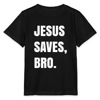 Jésus sauve, Bro. - T-shirt bio MINI CREATOR Stanley/Stella Enfant - noir - Devant - Mikhail (115cm)