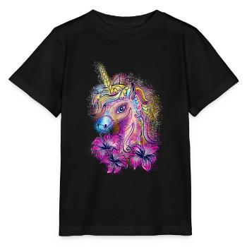 Zauberhaftes Einhorn Sommer Mädchen Geschenk Rosa - Stanley/Stella Kinder T-Shirt MINI CREATOR  - Schwarz - Vorne - Mikhail (115cm)