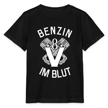 V8 - Benzin im Blut - Stanley/Stella Kinder T-Shirt MINI CREATOR  - Schwarz - Vorne - Mikhail (115cm)