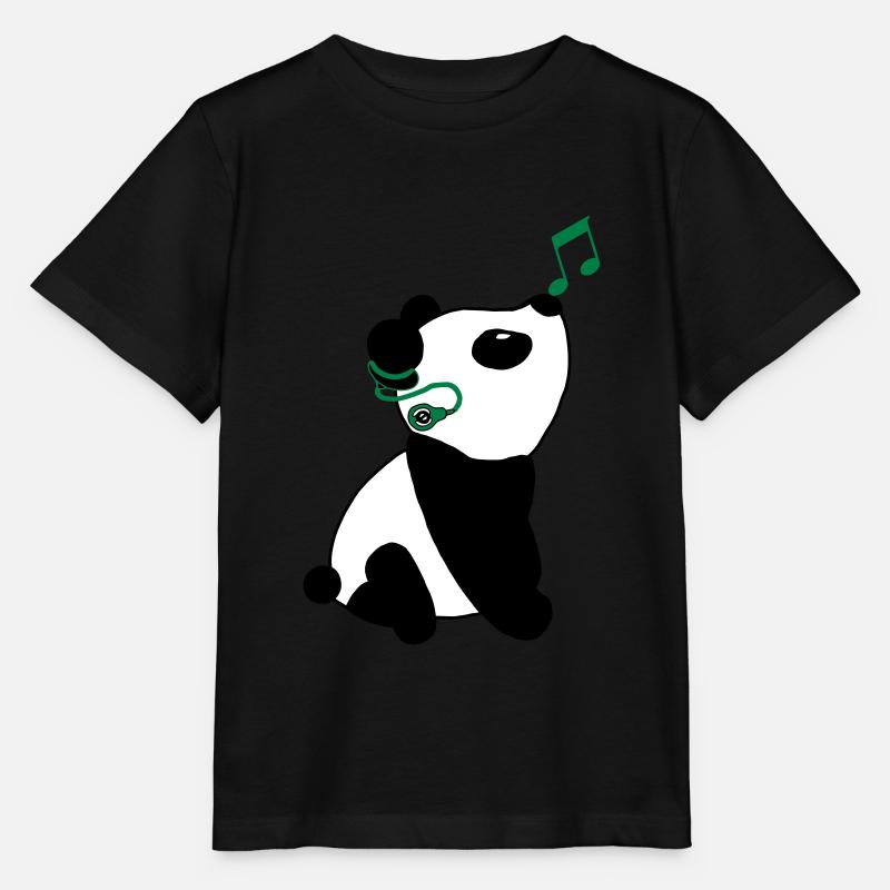 Panda avec implant cochléaire - T-shirt bio MINI CREATOR Stanley/Stella Enfant - noir