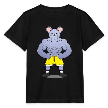 Muscular mouse - Stanley/Stella MINI CREATOR Kids’ T-Shirt - black - Front - Mikhail (115cm)