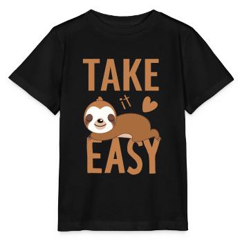Faultier faul chillen chill out Gelassenheit easy - Stanley/Stella Kinder T-Shirt MINI CREATOR  - Schwarz - Vorne - Mikhail (115cm)