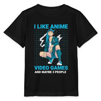 Ich mag Anime und Videospiele - Videospiele, Spiele - Stanley/Stella Kinder T-Shirt MINI CREATOR  - Schwarz - Vorne - Mikhail (115cm)