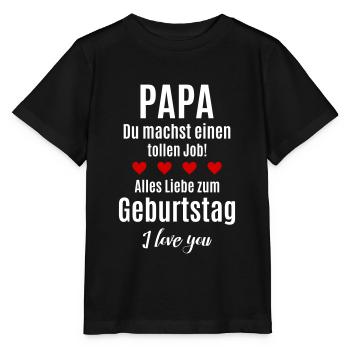 Bester Papa gratulieren Glückwunsch Geburtstag - Stanley/Stella Kinder T-Shirt MINI CREATOR  - Schwarz - Vorne - Mikhail (115cm)