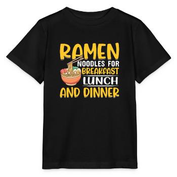 Ramen-Nudeln zum Frühstück, Mittag- und - Stanley/Stella Kinder T-Shirt MINI CREATOR  - Schwarz - Vorne - Mikhail (115cm)