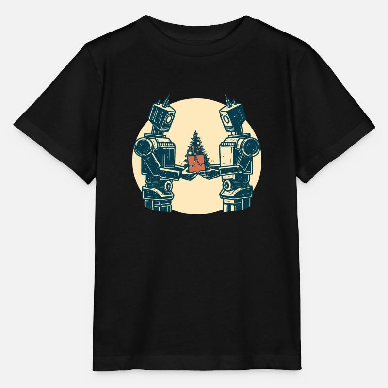 Joie de Noël robotique - T-shirt bio MINI CREATOR Stanley/Stella Enfant - noir