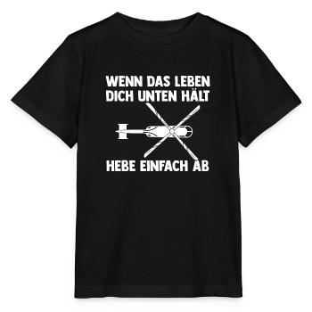 Pilote Hélicoptère Hélicoptère - T-shirt bio MINI CREATOR Stanley/Stella Enfant - noir - Devant - Mikhail (115cm)