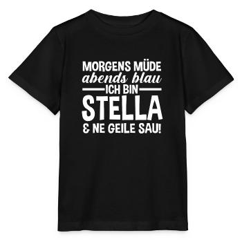 Prénom Stella - T-shirt bio MINI CREATOR Stanley/Stella Enfant - noir - Devant - Mikhail (115cm)