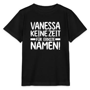 Vorname Vanessa - Stanley/Stella Kinder T-Shirt MINI CREATOR  - Schwarz - Vorne - Mikhail (115cm)