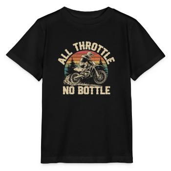 Motocross – Only full throttle counts - Stanley/Stella MINI CREATOR Kids’ T-Shirt - black - Front - Mikhail (115cm)