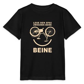 Spaß zwischen den Beinen Radfahrer - Stanley/Stella Kinder T-Shirt MINI CREATOR  - Schwarz - Vorne - Mikhail (115cm)
