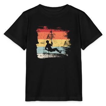 Rétro descente en rappel escalade canyoning grimpeurs - T-shirt bio MINI CREATOR Stanley/Stella Enfant - noir - Devant - Mikhail (115cm)