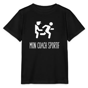 mon coach sportif - T-shirt bio MINI CREATOR Stanley/Stella Enfant - noir - Devant - Mikhail (115cm)