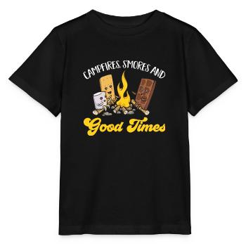 S'more Campfire Marshmallow Camping - T-shirt bio MINI CREATOR Stanley/Stella Enfant - noir - Devant - Mikhail (115cm)