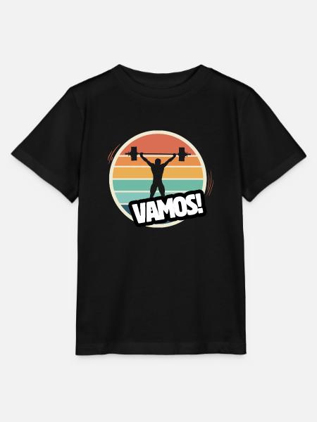 Vamos Retro Gewichtheben - Stanley/Stella Kinder T-Shirt MINI CREATOR - Schwarz