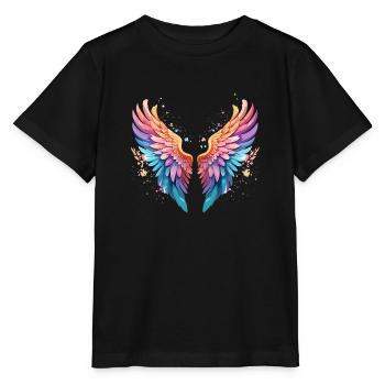 Angelwings,Angel Wings,Graffiti,Painting,Colorful - Stanley/Stella MINI CREATOR Kids’ T-Shirt - black - Front - Mikhail (115cm)