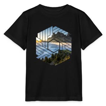 Dolomiten Berglandschaft Grafikdesign - Stanley/Stella Kinder T-Shirt MINI CREATOR  - Schwarz - Vorne - Mikhail (115cm)