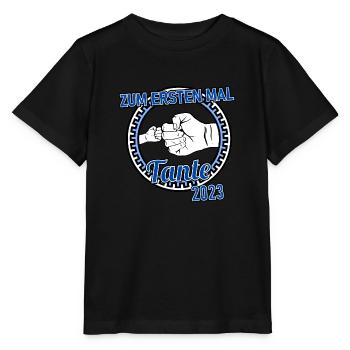 Zum ersten Mal Tante 2023 Geschenkidee - Stanley/Stella Kinder T-Shirt MINI CREATOR  - Schwarz - Vorne - Mikhail (115cm)