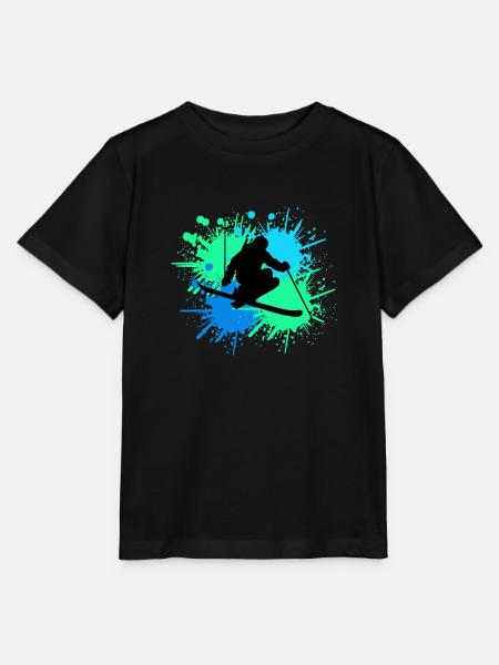 skifahren splash - Stanley/Stella Kinder T-Shirt MINI CREATOR - Schwarz