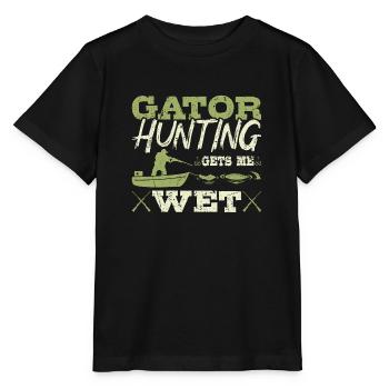 La chasse au gator me mouille, drôle d’alligator vintage - T-shirt bio MINI CREATOR Stanley/Stella Enfant - noir - Devant - Mikhail (115cm)