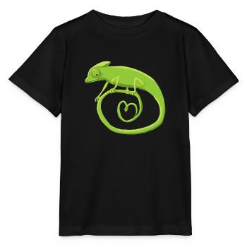 Chamäleonkringel mit Herz - Stanley/Stella Kinder T-Shirt MINI CREATOR  - Schwarz - Vorne - Mikhail (115cm)