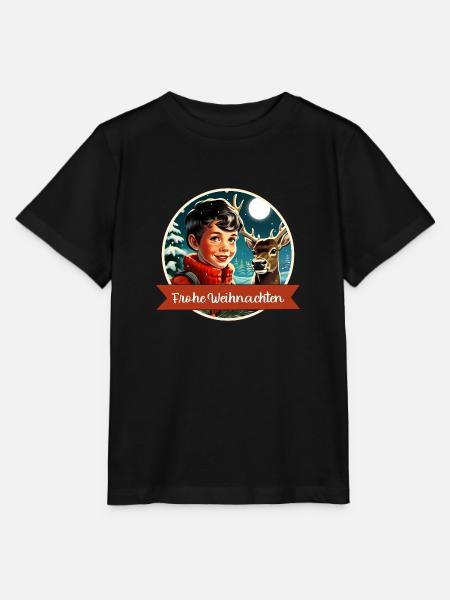 Junge im Winterwald - Stanley/Stella Kinder T-Shirt MINI CREATOR - Schwarz