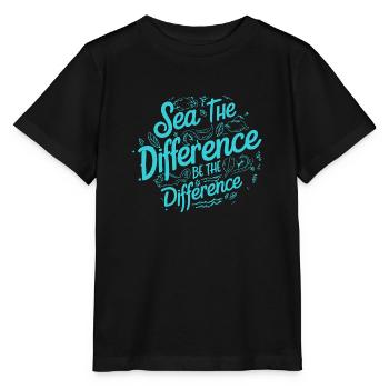 Badestrand & Meer plastikfrei gegen Verschmutzung - Stanley/Stella Kinder T-Shirt MINI CREATOR  - Schwarz - Vorne - Mikhail (115cm)