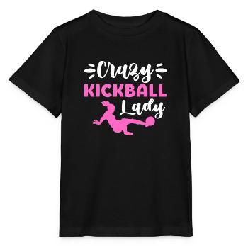 Crazy Kickball Lady Soccer Maman Jeux De Terrain De Jeu - T-shirt bio MINI CREATOR Stanley/Stella Enfant - noir - Devant - Mikhail (115cm)