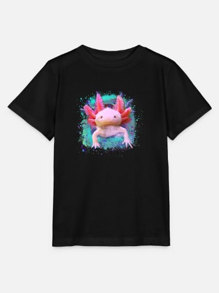 Axolotl, tier, fisch,wasser,bunt, graffiti - Stanley/Stella Kinder T-Shirt MINI CREATOR - Schwarz