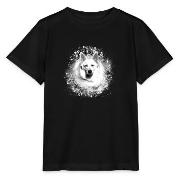 berger blanc , chien de berger , blanc , chien - T-shirt bio MINI CREATOR Stanley/Stella Enfant - noir - Devant - Mikhail (115cm)