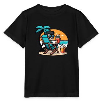 Entspannung am Strand - Stanley/Stella Kinder T-Shirt MINI CREATOR  - Schwarz - Vorne - Mikhail (115cm)