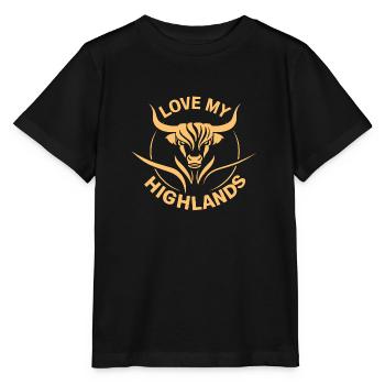 My Highlands cattle I love Highlands - Stanley/Stella MINI CREATOR Kids’ T-Shirt - black - Front - Mikhail (115cm)