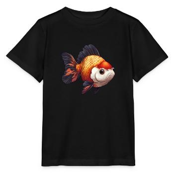 Fancy Calico Veiltail Goldfish - Stanley/Stella MINI CREATOR Kids’ T-Shirt - black - Front - Mikhail (115cm)